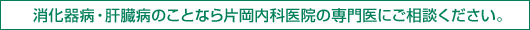 消化器病・肝臓病のことなら片岡内科医院の専門医にご相談ください